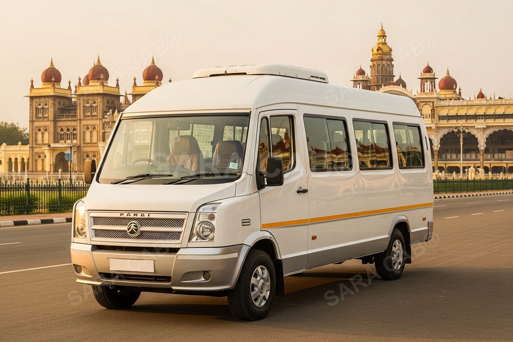 Force Urbania van at the Mysore hub — SARA CAB®